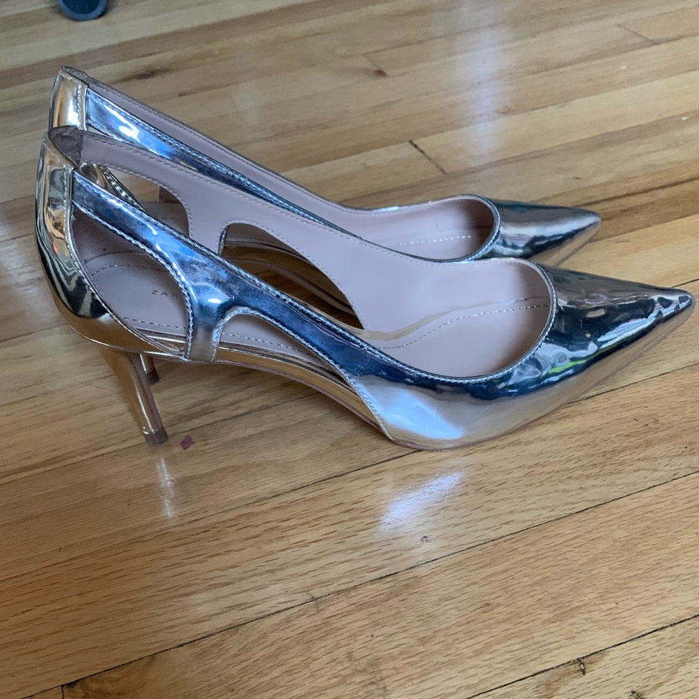 Zara Woman silver high heels